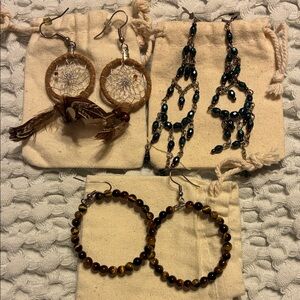 Fun Earring Bundle: Including Dreamcatchers, Tigers Eye And Vintage Avon